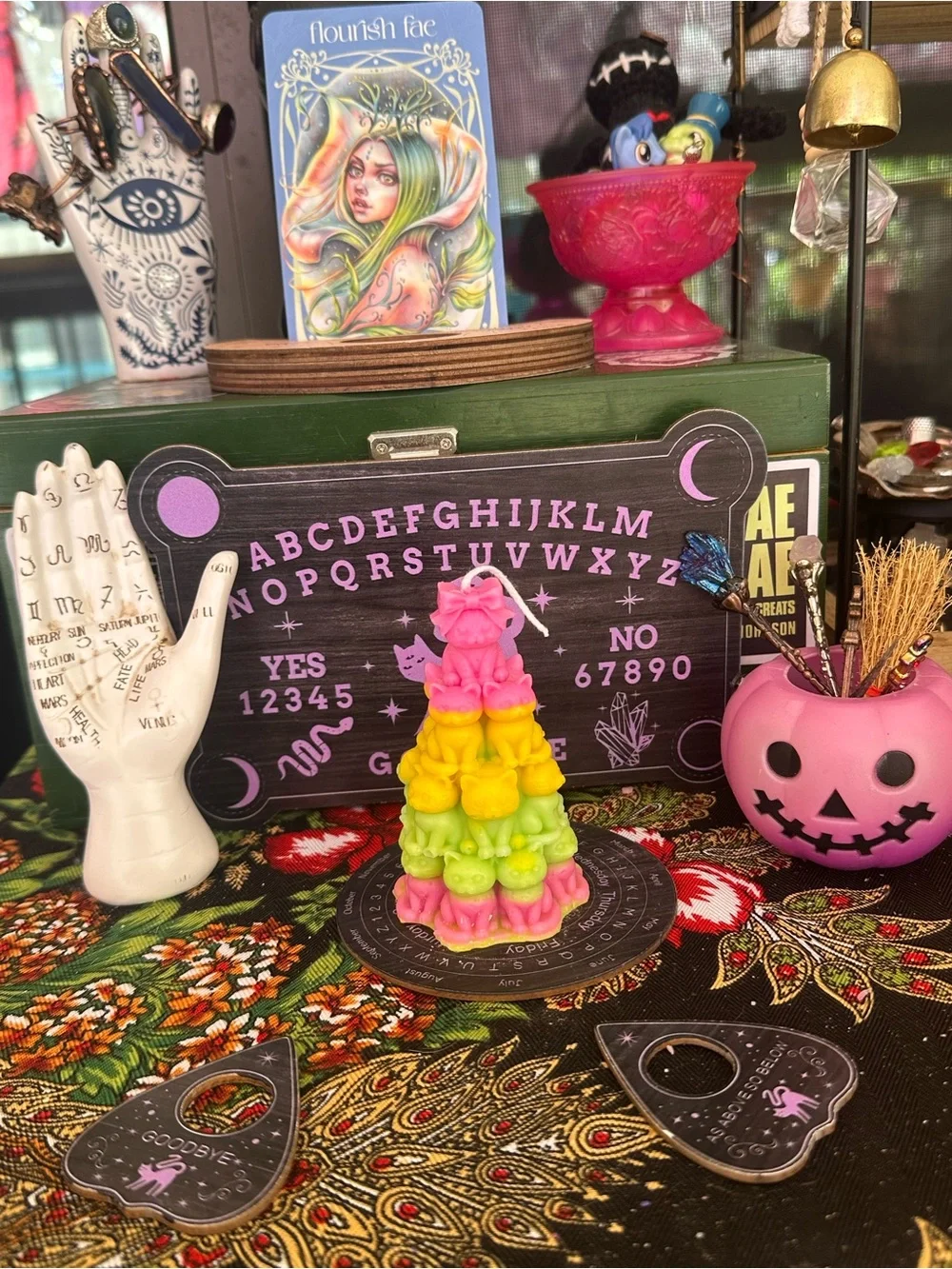 Kawaii Rainbow Cat Tree Candle